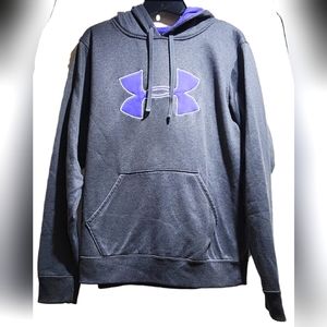 Women’s Under Armor pull over hoodie gray purple Med loose fit